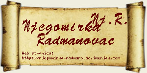 Njegomirka Radmanovac vizit kartica